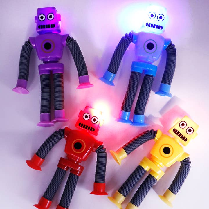 Cap Zone - Wholesale Fidget Toy - Kids - Robot Suction Telescopic Tube Toy w/ Display Box - 24 pcs