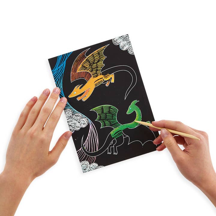 OOLY - Venta al por mayor Kit de manualidades - Niños - Scratch & Garabatear - Dragones fantásticos