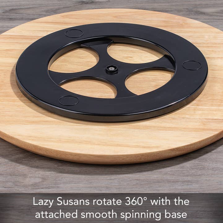 CounterArt/Highland Home/Thirstystone/CoasterStone – wholesale Lazy Susan – "White Floral Wreath" Rubber Wood Lazy Susan Turntable 14"3
