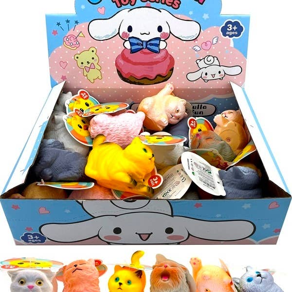 Y-B5.4 TOY1150-004 Gummikatter 6 cm - 18 st i display för wholesale av Menga Trading