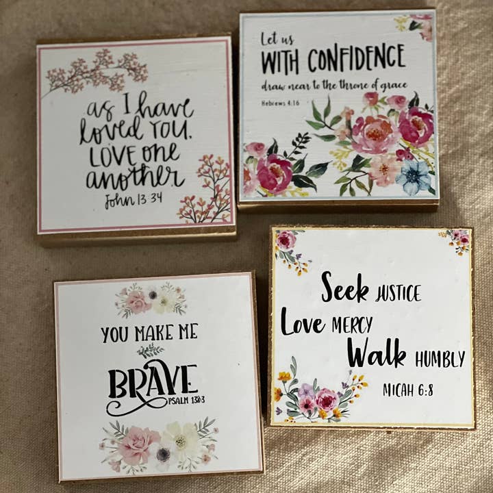 Ensemble de mini-pancartes Bible Verse #1 pour la vente par Thompsons Handmade Country LLC