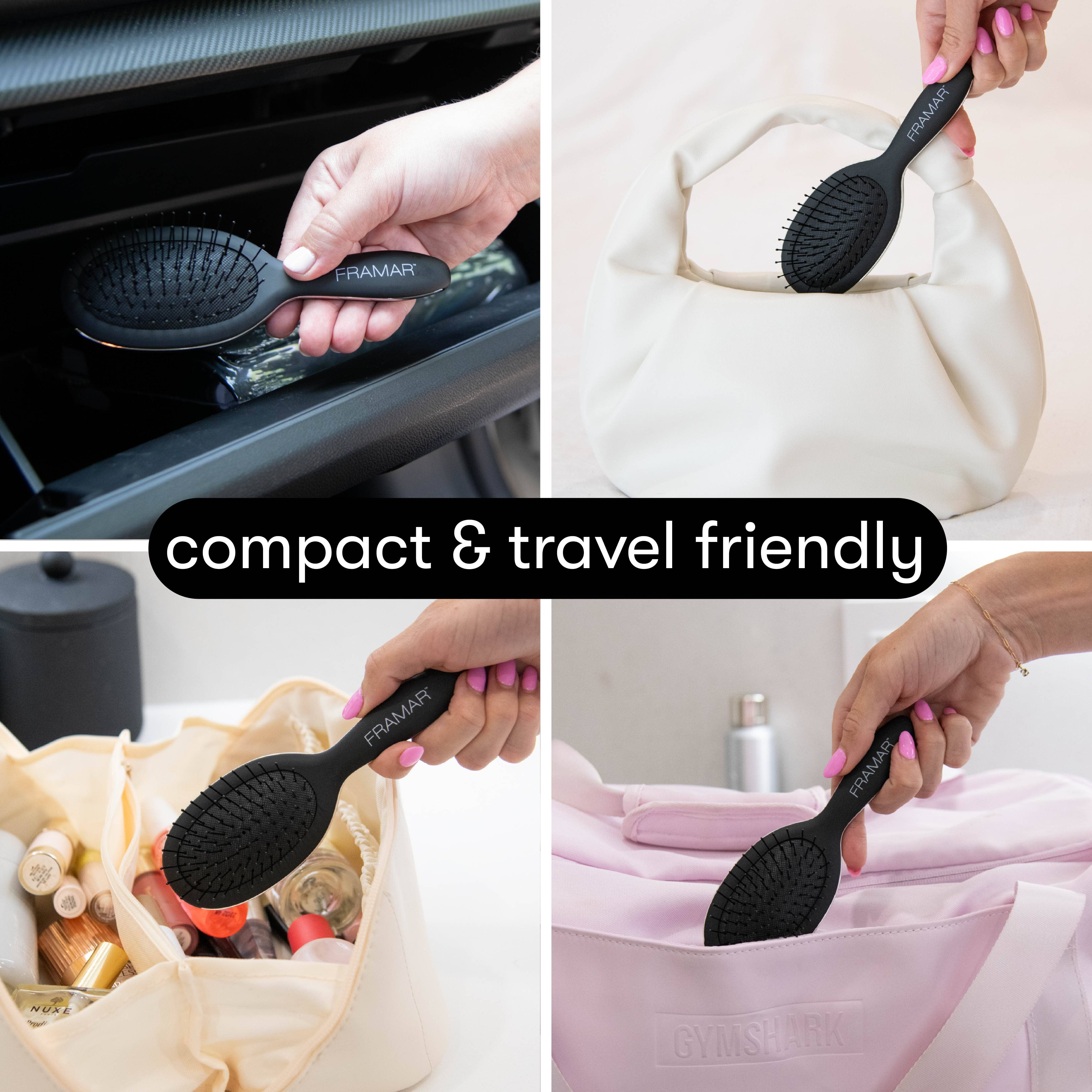Framar Hair Brushes & Hair Accessories - Wholesale Hair Brush/Comb - FRAMAR Mini Hair Brush, Travel Hair Brush, Black Mini Brush10