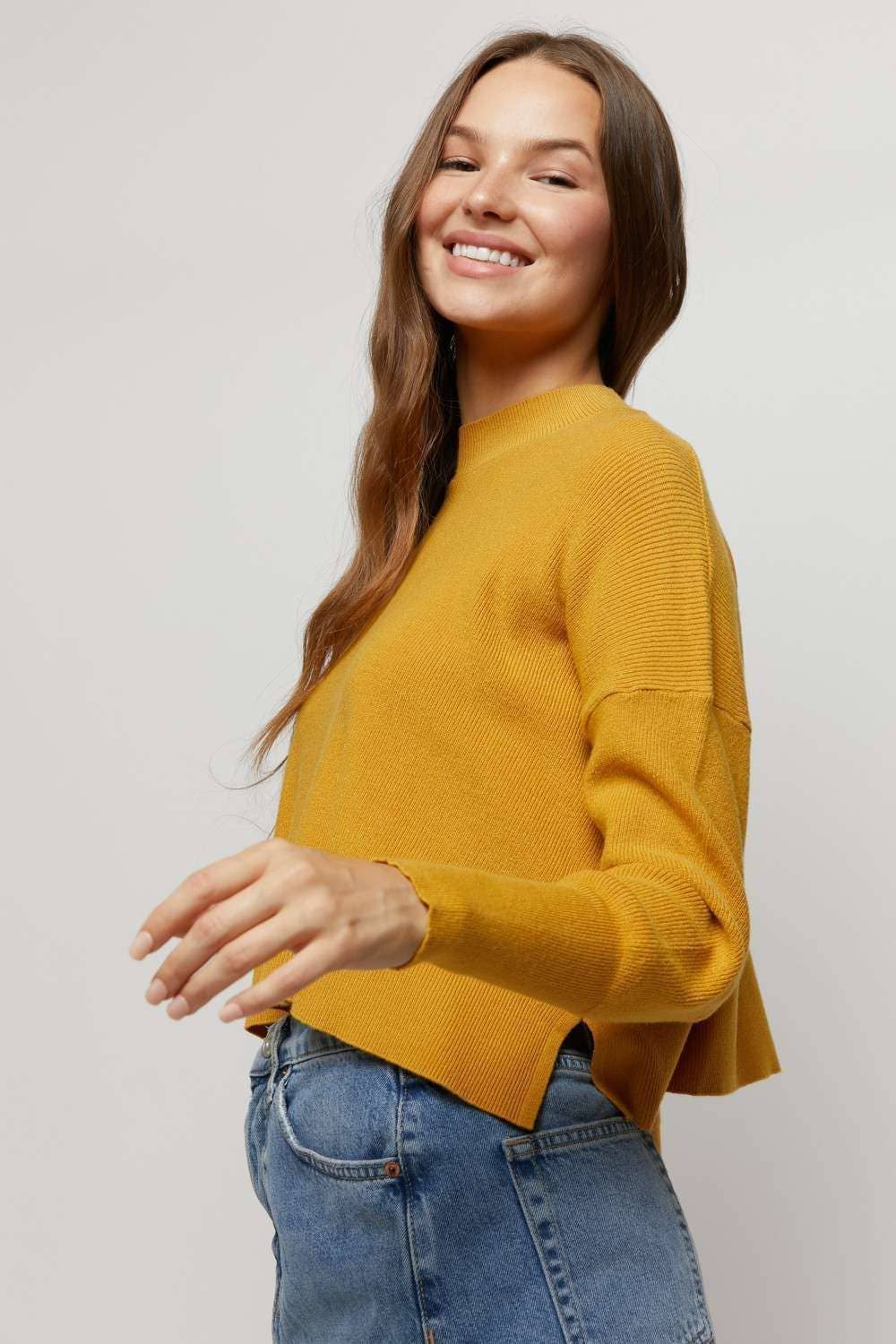 Hers & Mine - Wholesale Knit Top - Women's - MOCK NECK SIDE SLIT SWEATER TOP6