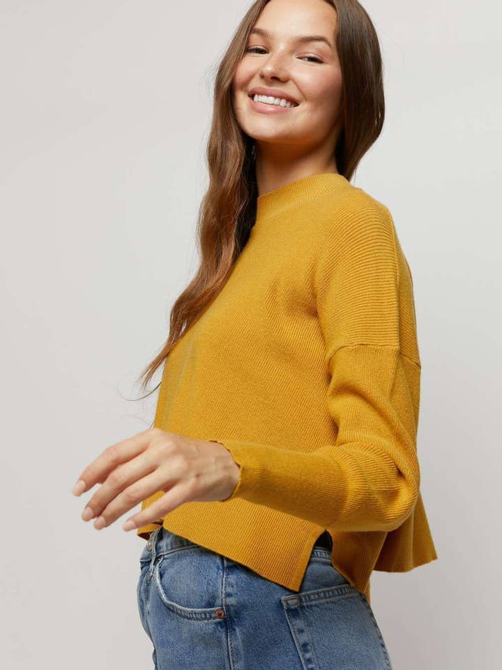 Hers & Mine - Wholesale Knit Top - Women's - MOCK NECK SIDE SLIT SWEATER TOP6