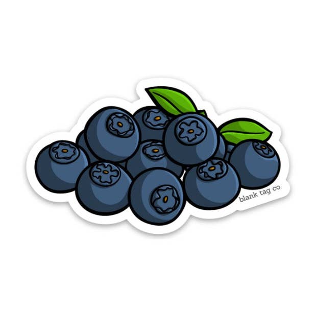 Blank Tag Co.® Waterproof Sticker - Blueberries for wholesale by Blank Tag Co. - Waterproof Stickers