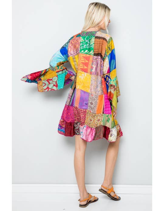 Kathmandu Imports - Wholesale Kimono - Women's - Mixed Patchworks kimono (KT-1274)2