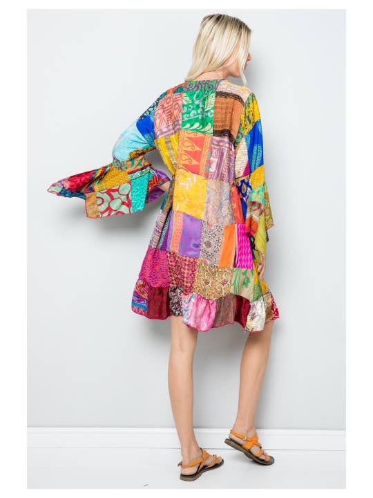 Kathmandu Imports - Wholesale Kimono - Women's - Mixed Patchworks kimono (KT-1274)2