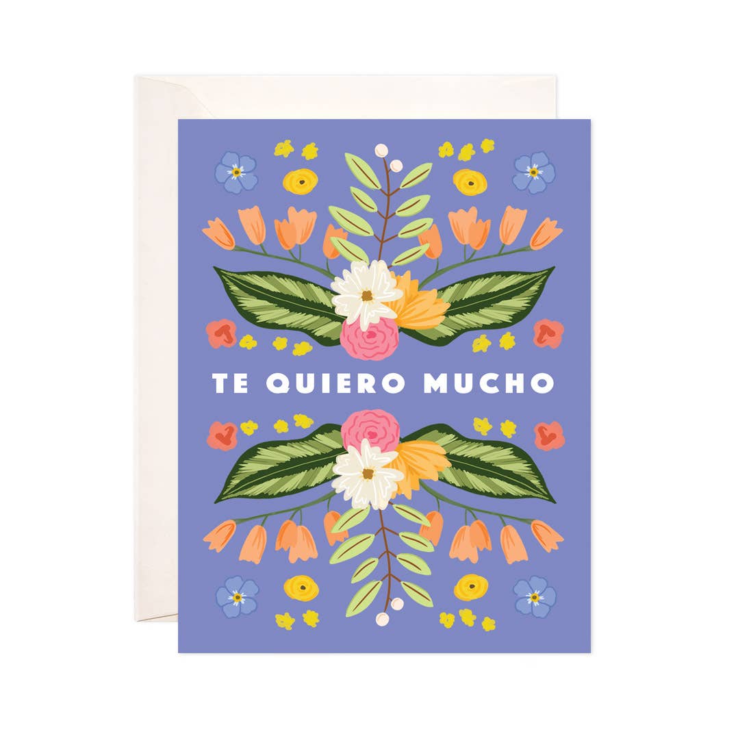 Bloomwolf Studio - Venta al por mayor Tarjetas de San Valentín - Tarjeta de felicitación floral Te Quiero, tarjeta de San Valentín española