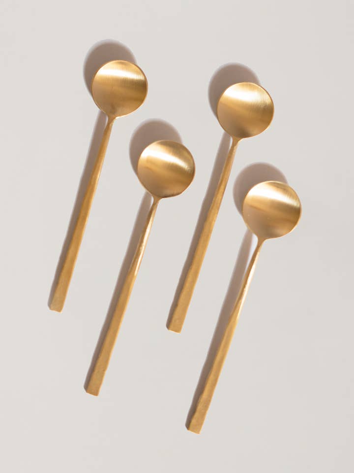 Wabi Brass Dinner Spoon, Set of 4 for wholesale by Fleck