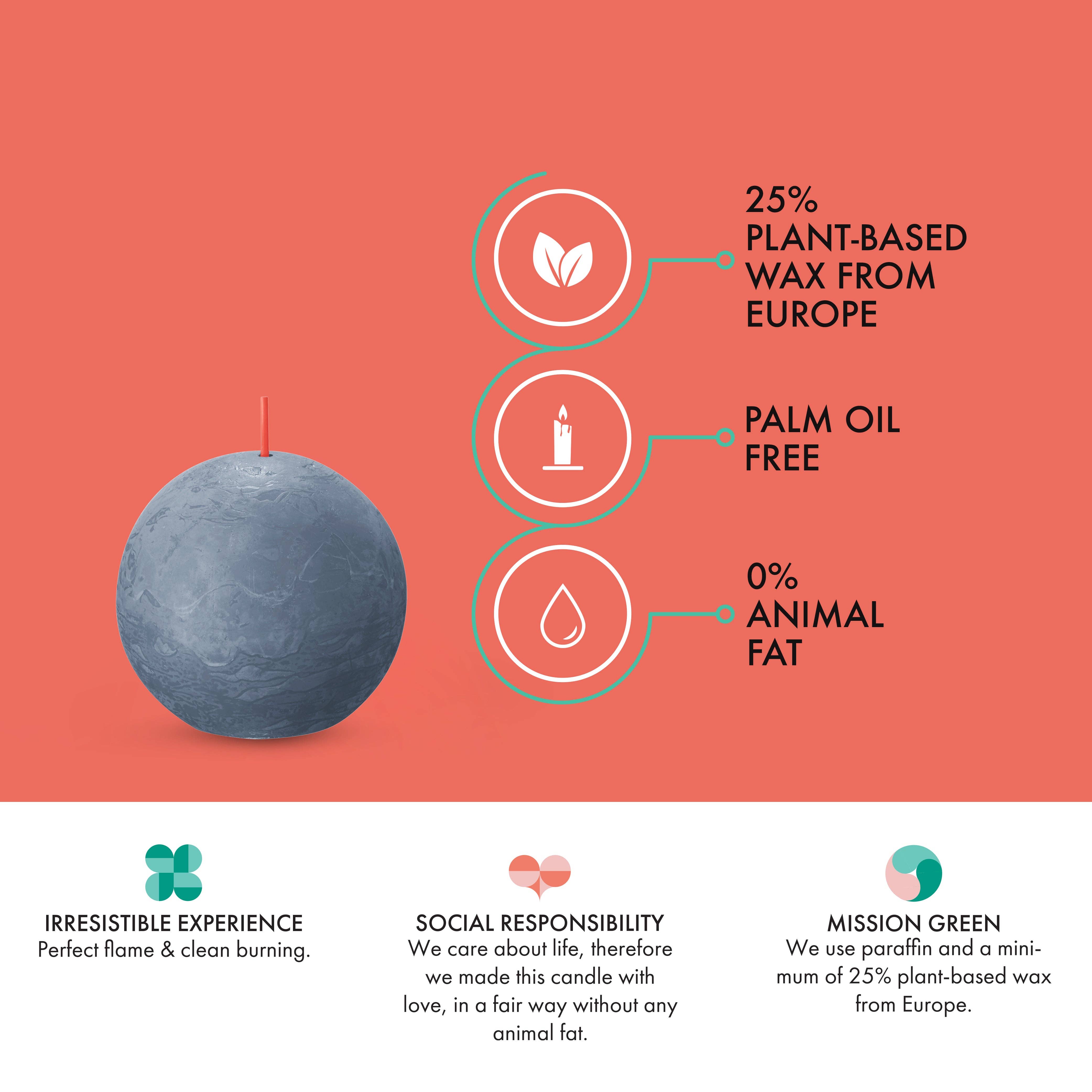 BOLSIUS – Velas de decoração por atacado – 6 Velas rústicas 3" - Inperfuted - Natural - Eco-Friendly - Cera Plant-Based - **Vendido Individualmente171