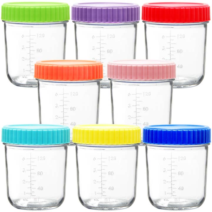 Youngever 8 Pack 6OZ Glass Baby Food Storage Containers,Lids for wholesale by Youngever