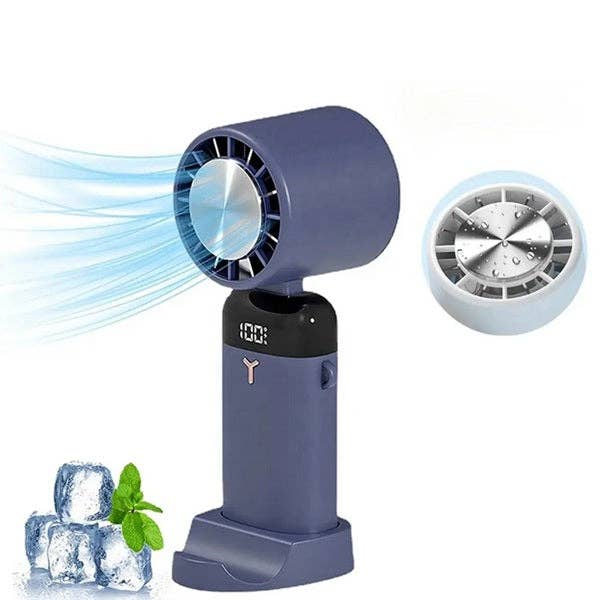 Showcase - Wholesale Handheld Electric Fan - Cool Chill Fan with Ice Plate Blue2