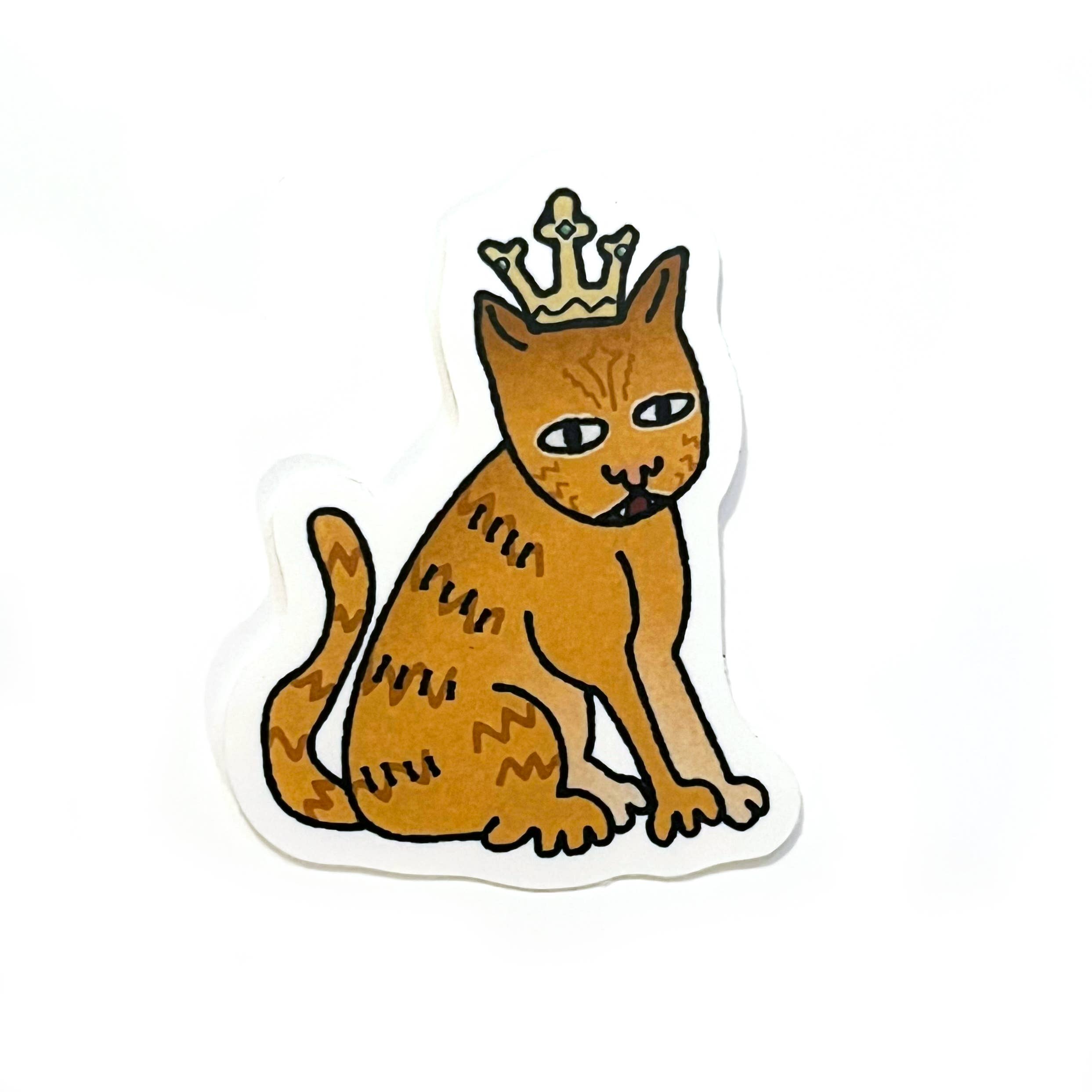 Sel Gerosa Design - Wholesale Sticker - Medieval King Cat 2.5" Matte Vinyl Sticker
