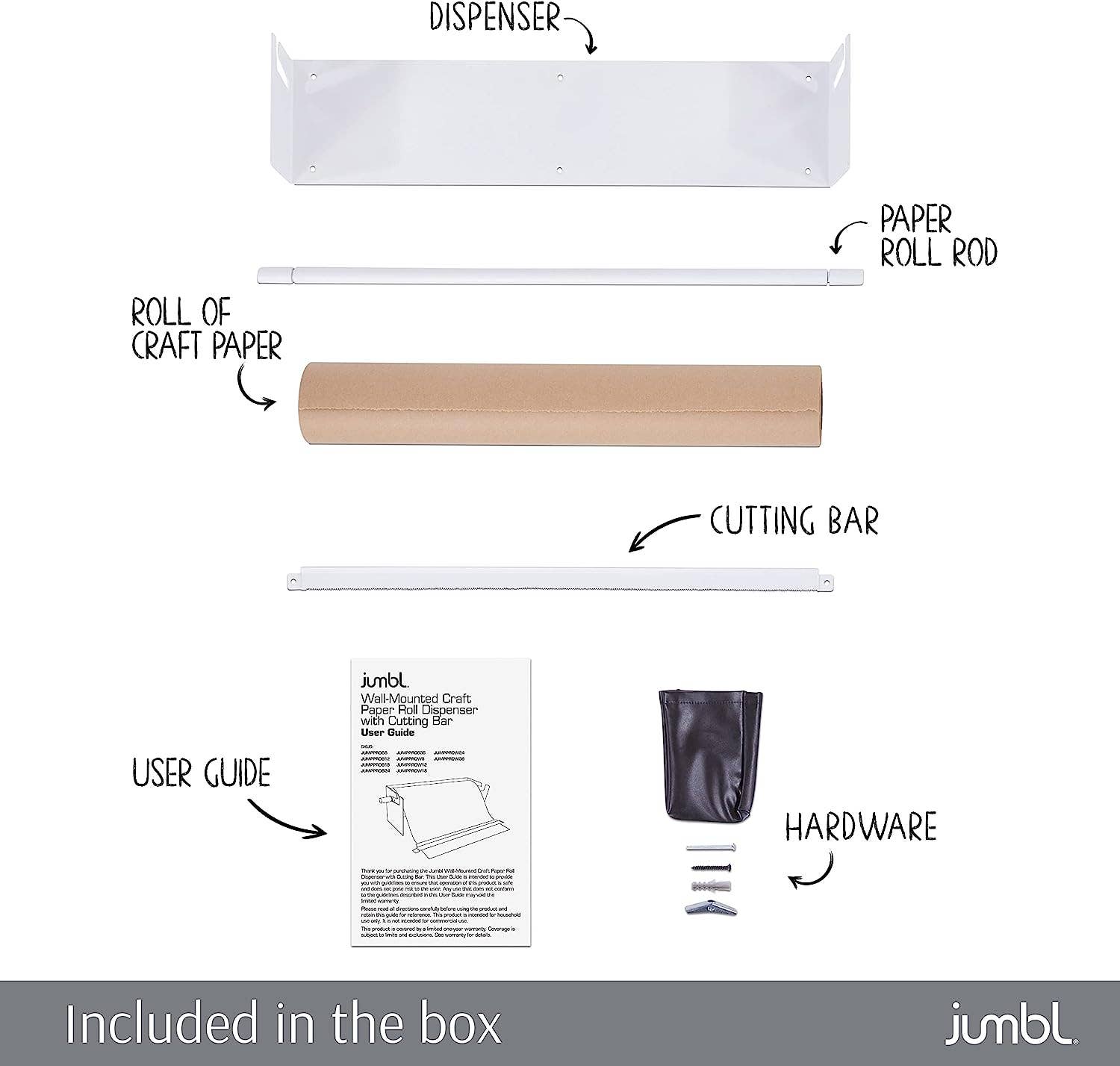 Jumbl – wholesale Paper towels – Wall Mounted Kraft Paper Dispenser with Cutter (White)17