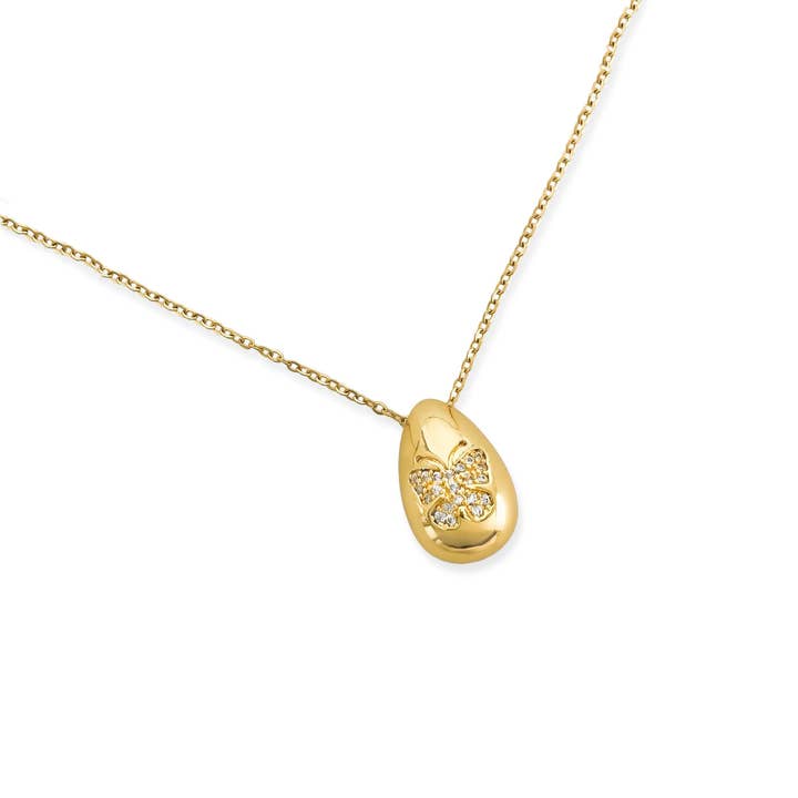 S2N001 - Collier Goutte de Pluie Papillon pour la vente par OMG Blings