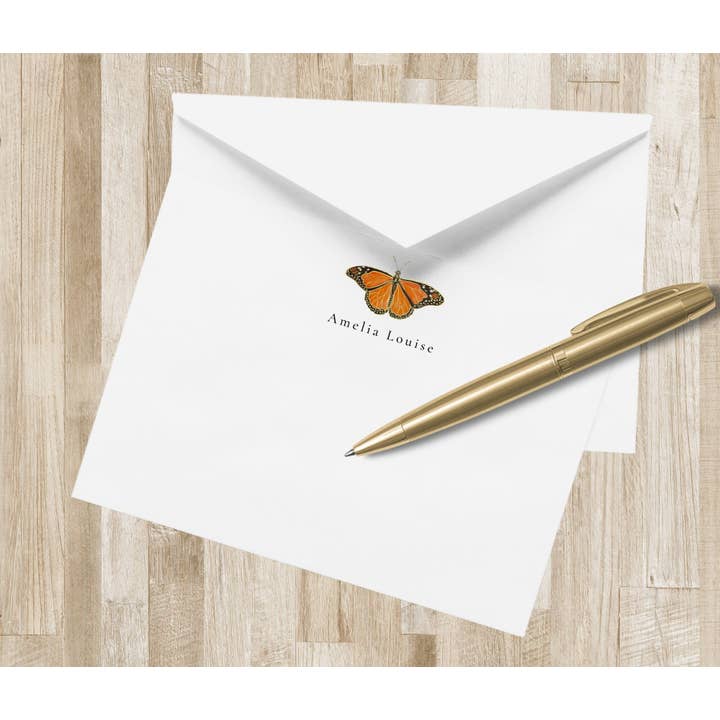 Papeterie personnalisée Monarch Butterfly pour la vente par The Winsome Life Stationery