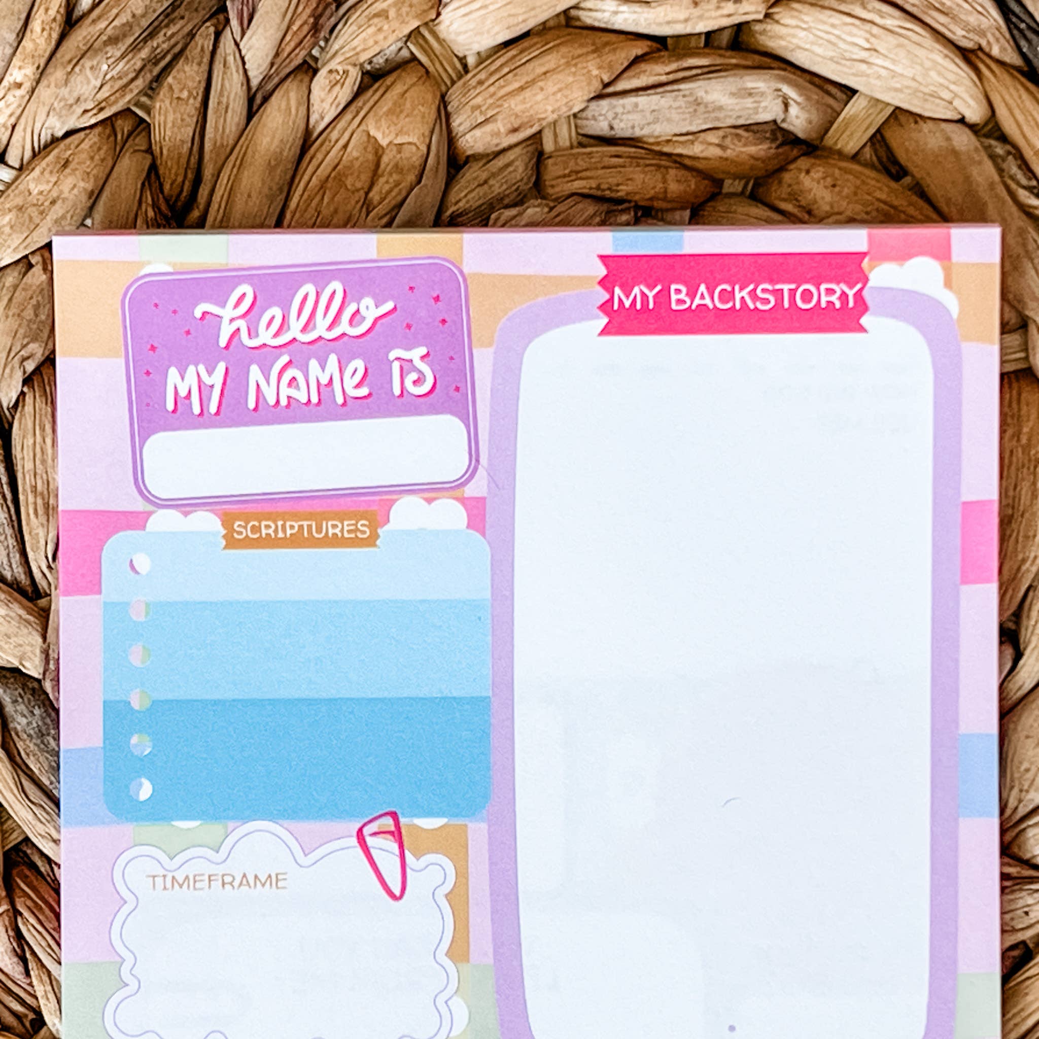 Saving Grace Print Shop - Wholesale Notepad - Bright Bible Character Study Double-Sided 5x7 Notepad3