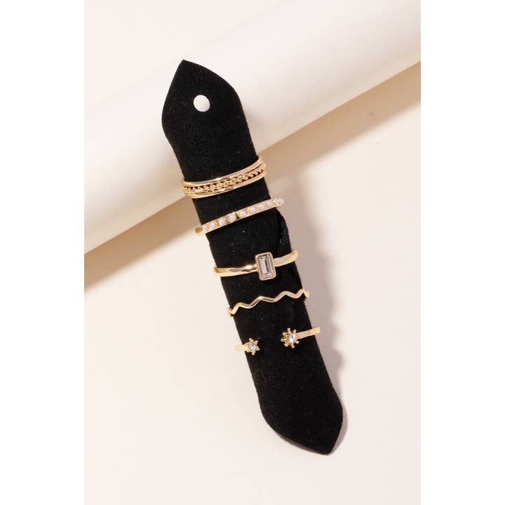 GDFM Mixed Metallic Band Rings Set for wholesale on Faire