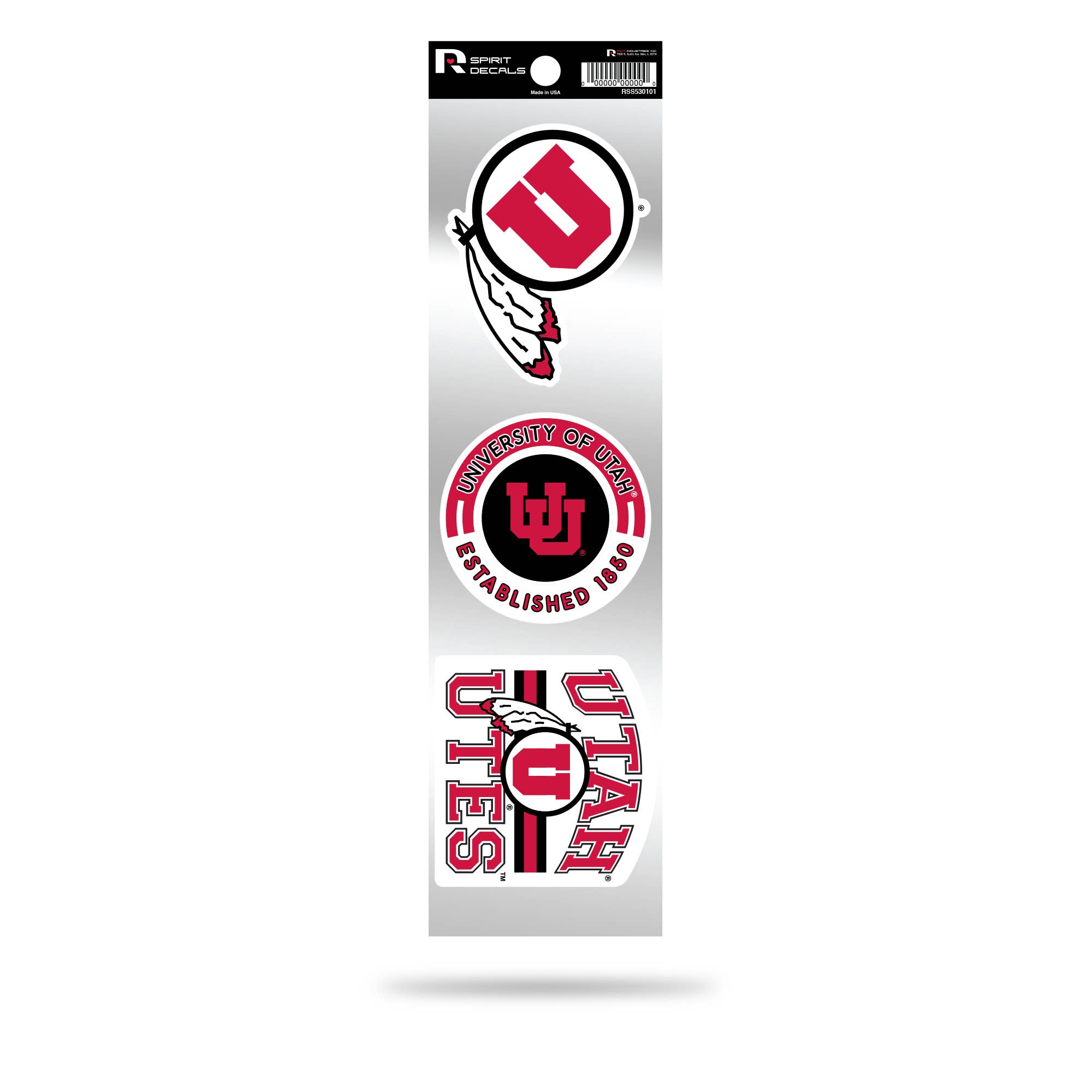 Rico Industries - Wholesale Sticker - NCAA  Utah Utes  3-Piece Retro Spirit Decals0