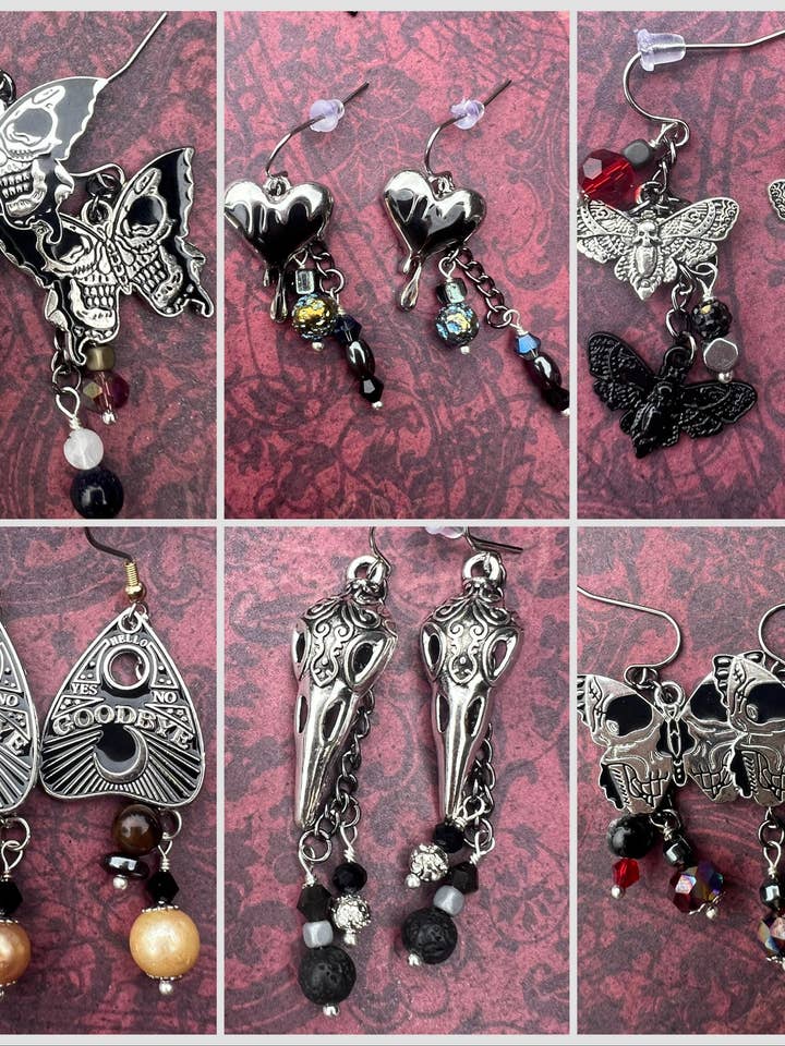 6 par gotiska örhängen för wholesale av Little Shop of Lost Arts LLC