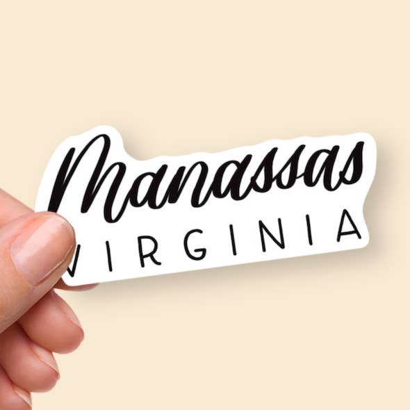 Manassas VA Town Stickers | Hand Lettered Virginia Stickers for wholesale by Shop Like You Live Here