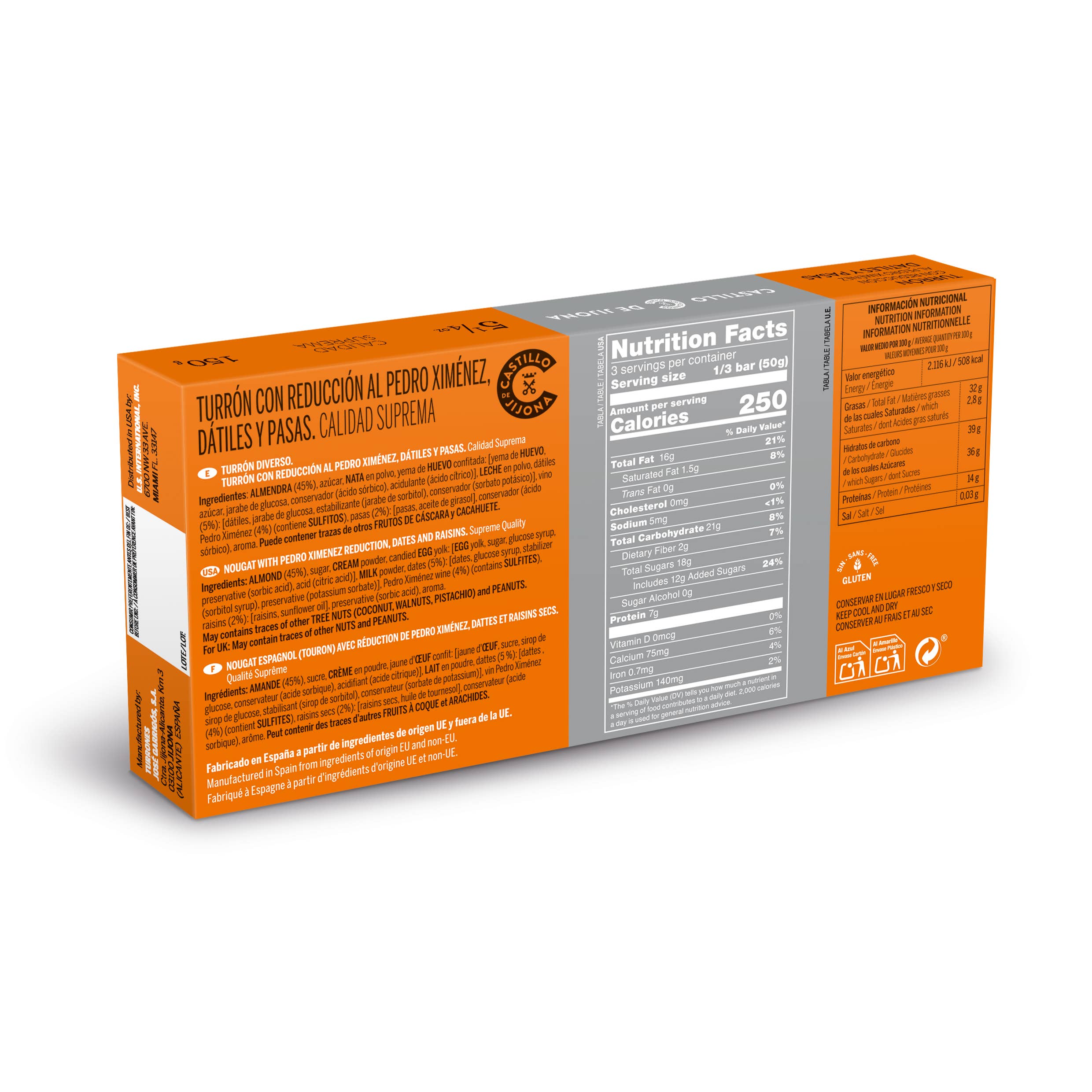 CASTILLO DE JIJONA - Wholesale Nougat - Nougat with Pedro Ximénez reduction, Dates and Raisins1