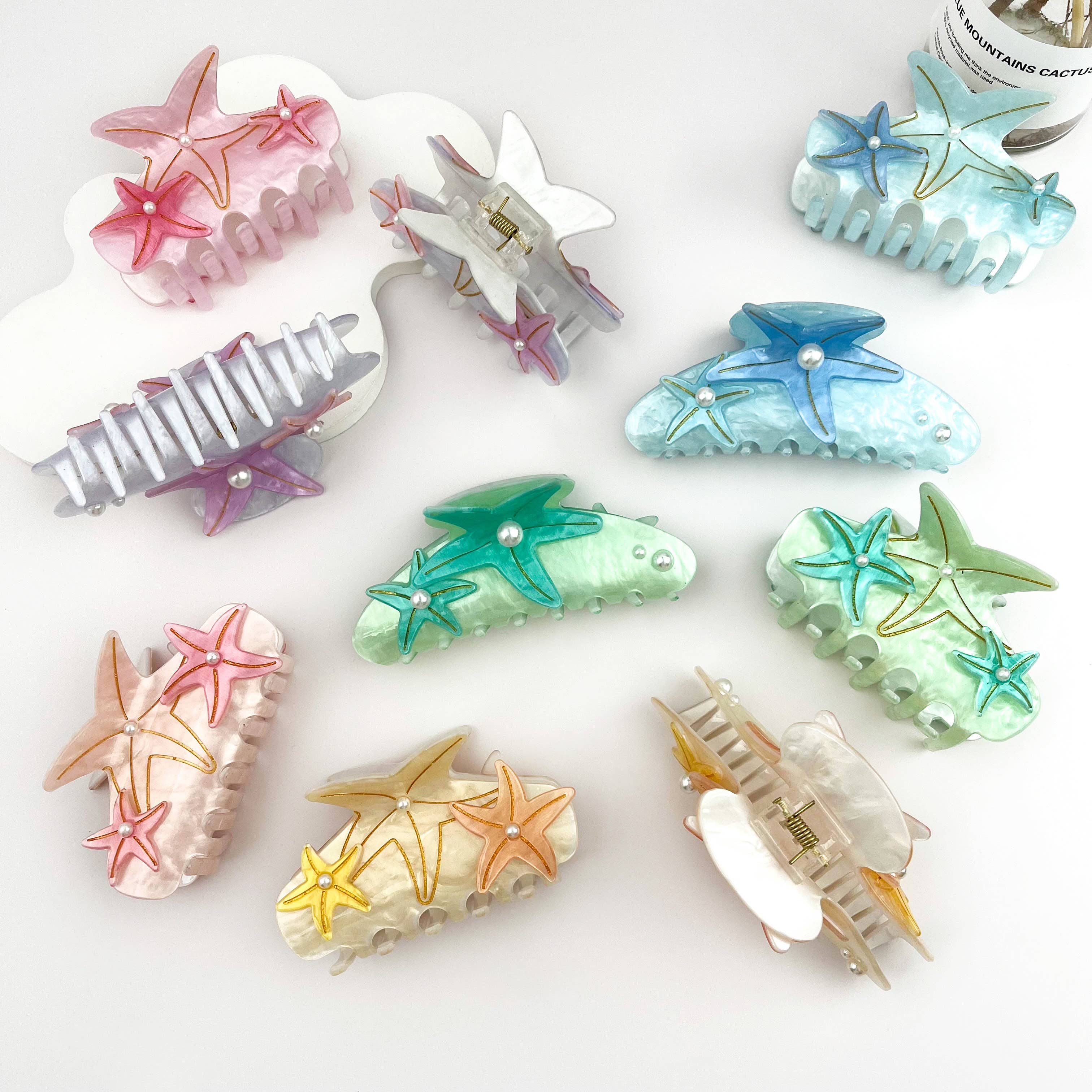mildstyles - Wholesale Hair Clip - Women's - Iridescent Pearl Starfish Hair Claw Clip – Ocean Fantasy4