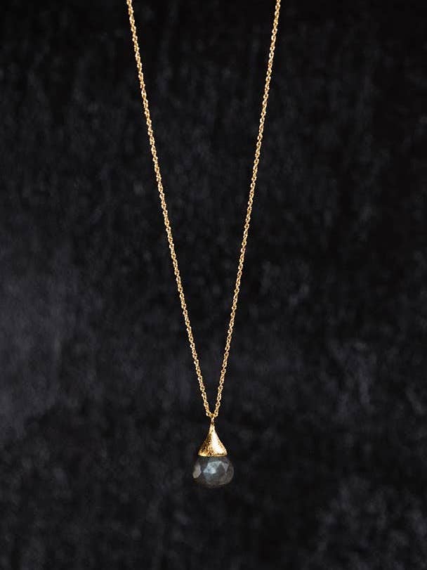 Labradorite Poetic Drop Necklace for wholesale by Atelier Leblanc
