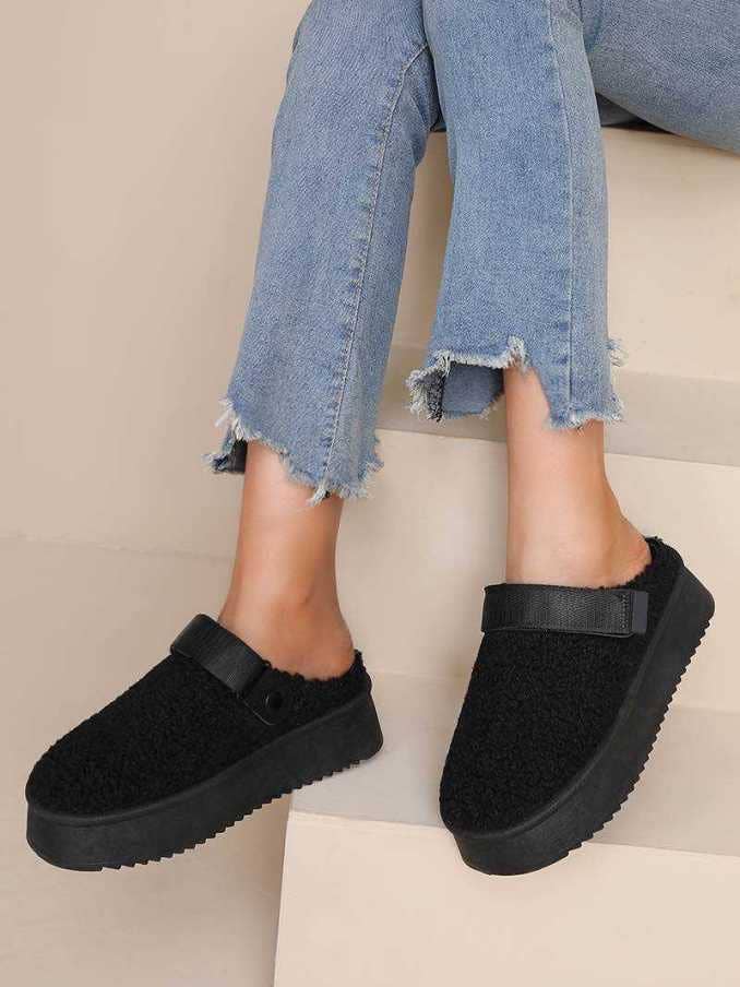 Joia Paris - Wholesale Slippers - Women's - RU-18 wedge clog with adjustable straps in faux fur5