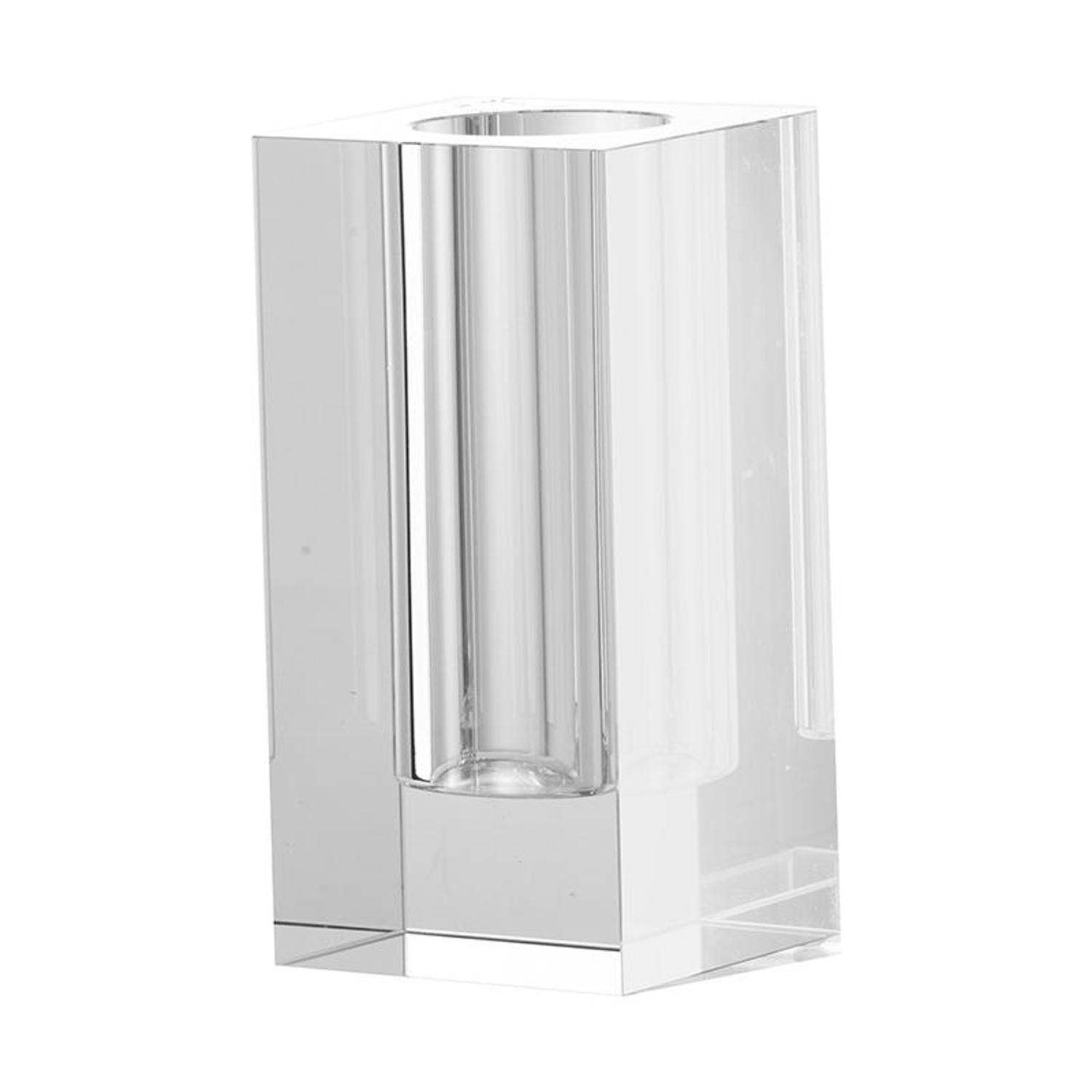 HomeRoots - Wholesale Vase - 8" Clear Square Glass Table Vase0