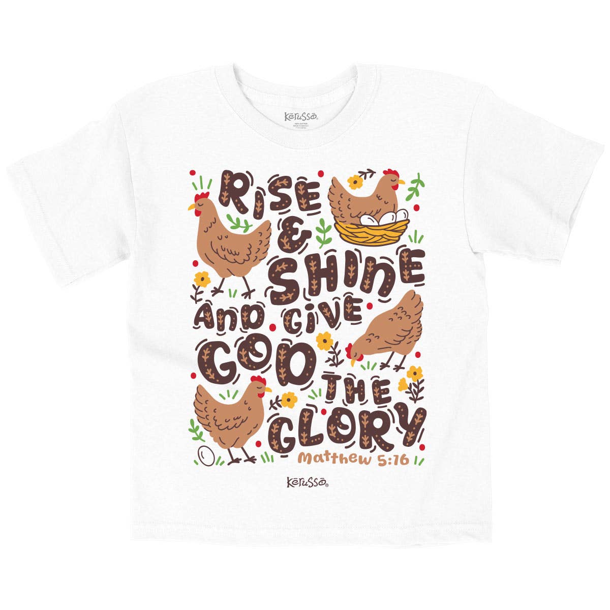 White Kerusso Kidz T-Shirt Rise And Shine for wholesale on Faire1