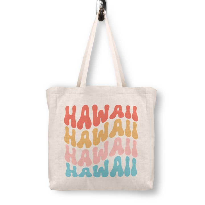 Hawaii Reusable Canvas Tote Bag Market Tote for wholesale by Daisy Mae Designs