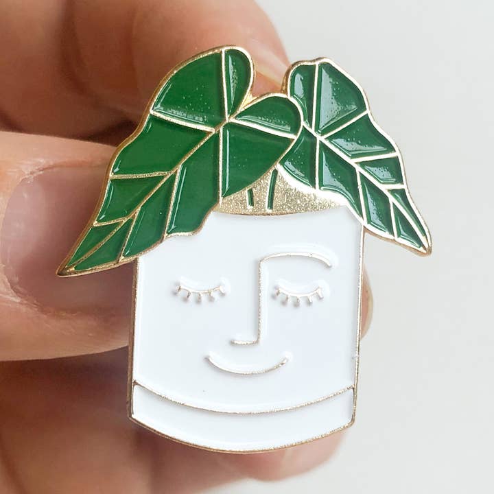 Plant Friend Enamel Pin for wholesale by Solmade Studio