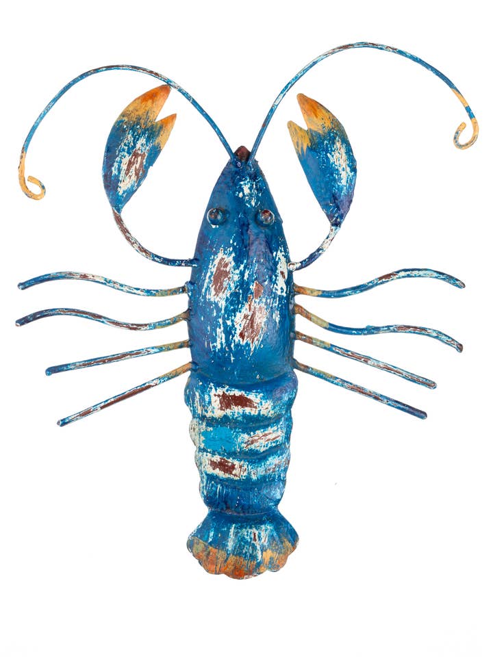 Arte da parete con aragosta blu per la vendita all'ingrosso da parte di Shoeless Joe Ltd