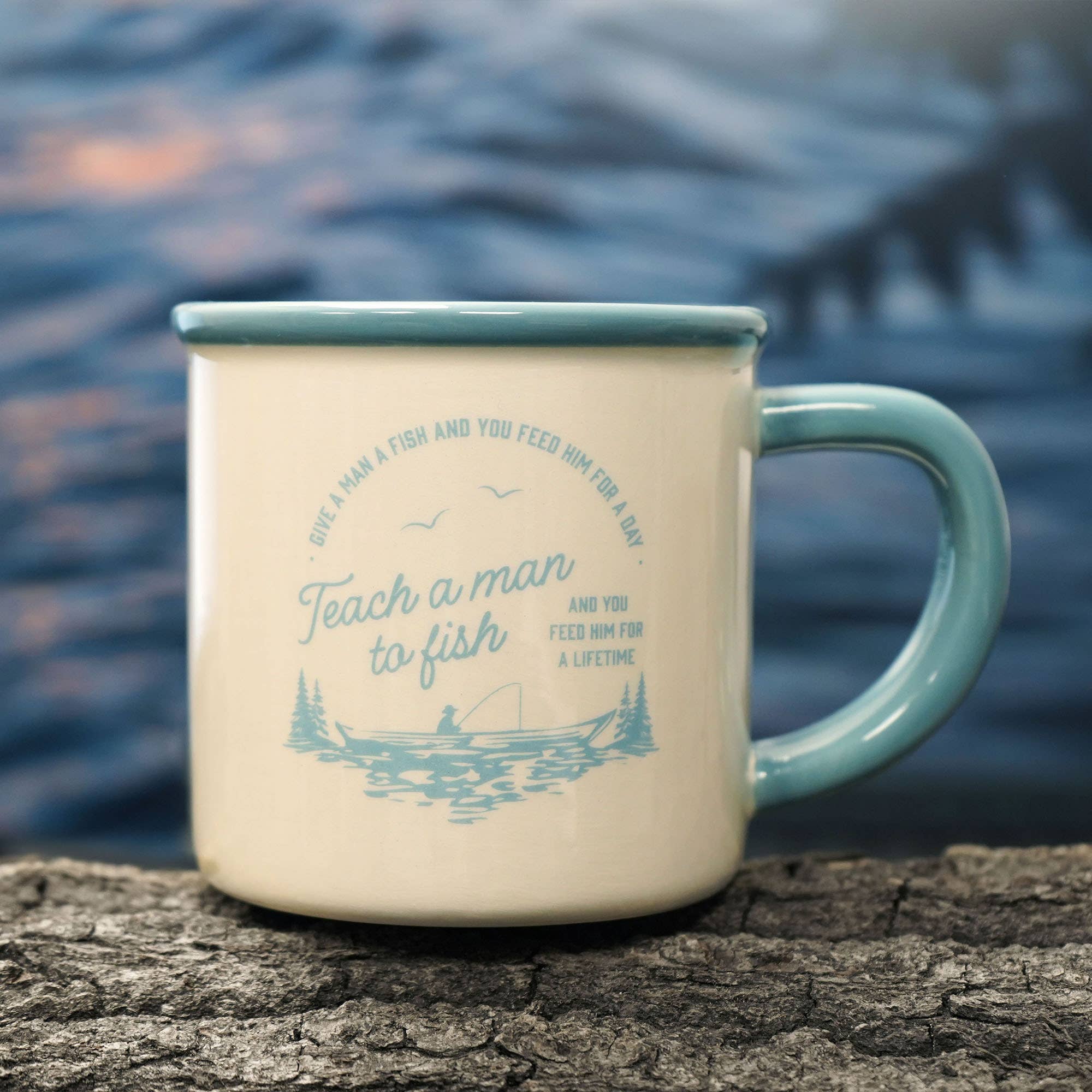 CGB Giftware – wholesale Coffee mug – 'Teach A Man To Fish...' Stoneware Mug In Gift Box  0