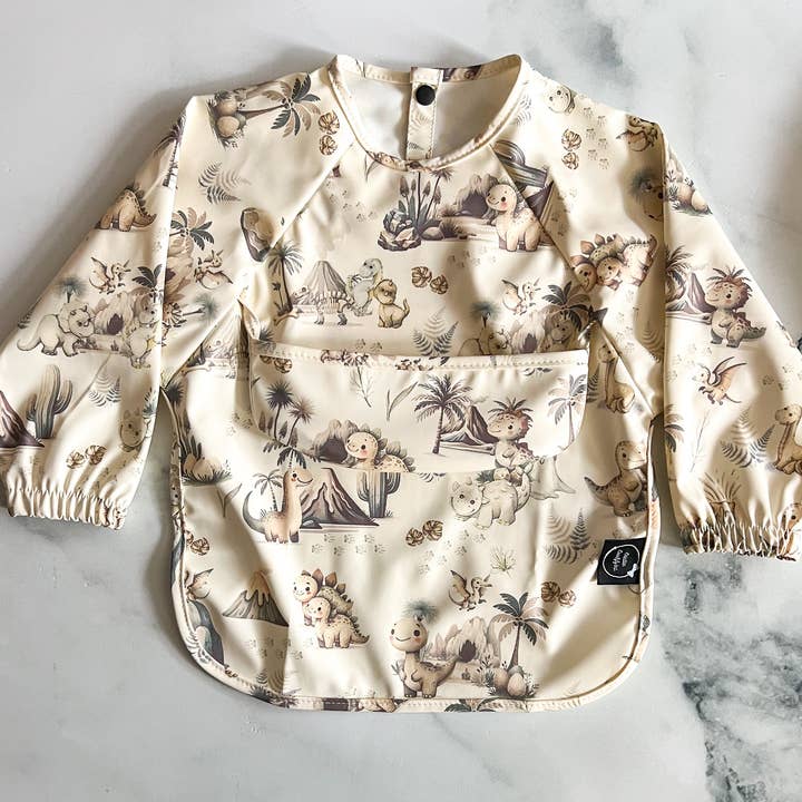 Langarm-Lätzchen – Dinos 🦖🦕 für den Großhandel von Création cocolyly inc.