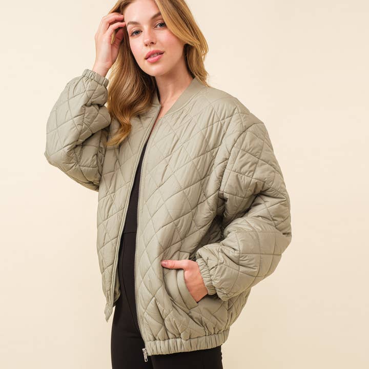 Hersy - Wholesale Bomber Jacket - Women's - HJ0033 - QUILTED BOMBER JACKET1