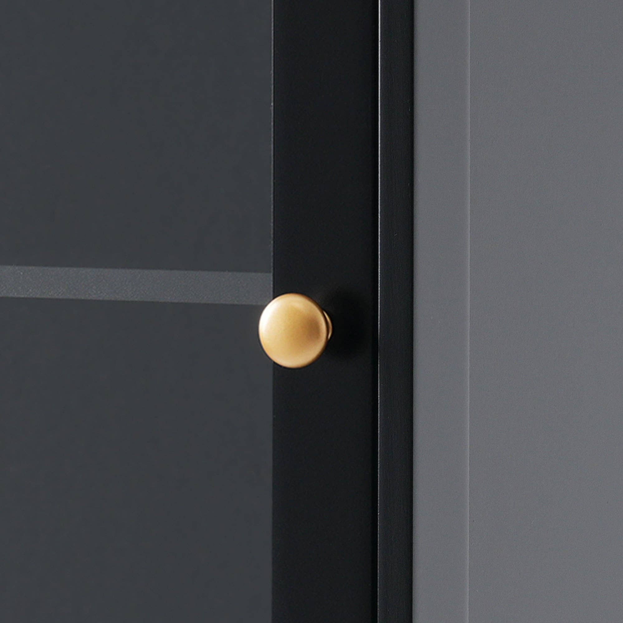 Orange County Decor - Wholesale Cabinet - 63" Tall Bathroom Storage Cabinet With Glass Doors, Free Standing, Two Drawers, And Adjustable Shelves, Mdf Board, Painted Black Perfect For Displaying Your Favorite Items 2 Black 2 4 Adjustable16