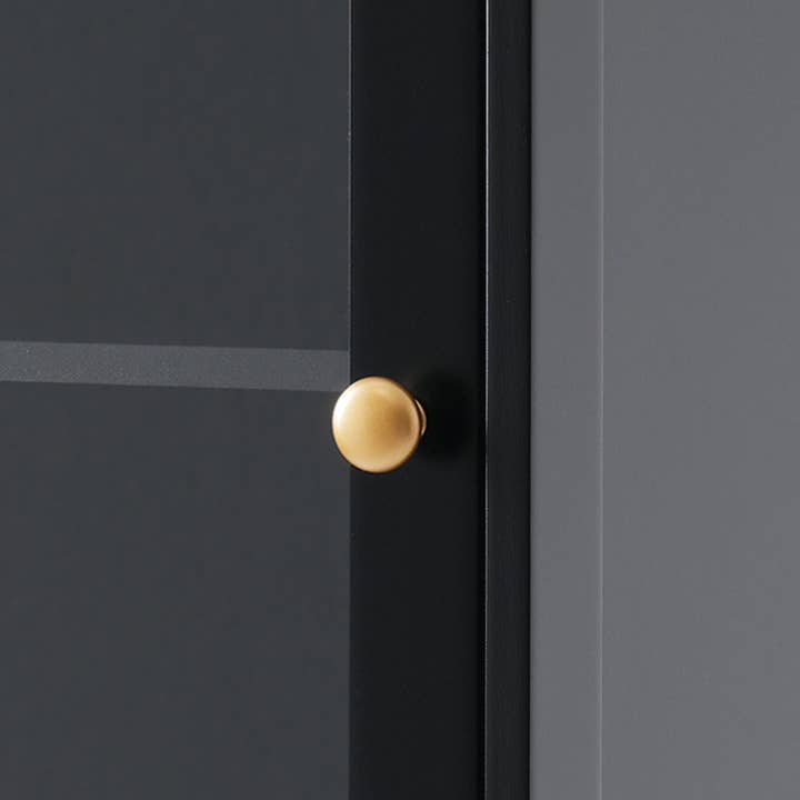 Orange County Decor - Wholesale Cabinet - 63" Tall Bathroom Storage Cabinet With Glass Doors, Free Standing, Two Drawers, And Adjustable Shelves, Mdf Board, Painted Black Perfect For Displaying Your Favorite Items 2 Black 2 4 Adjustable16