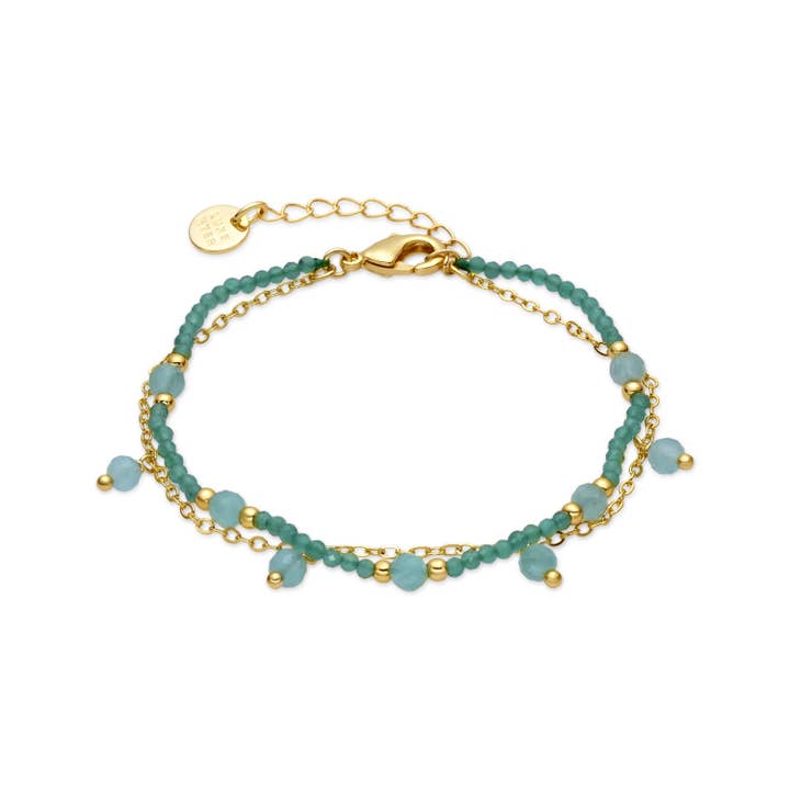 Pulsera Luxenter de Cristal Verde acabado en oro amarillo de 18k - Aira para venta al por mayor de Luxenter