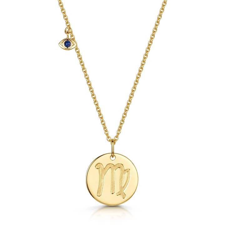 Collier Constellation et zodiaque double face Vierge pour la vente par Fervor Montréal