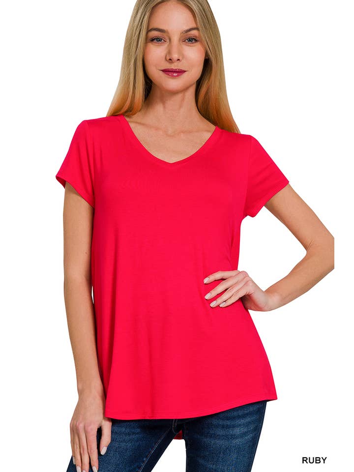 42POPS – wholesale Knit top – Women's – `.Short Sleeve Rayon Jersey Tee12