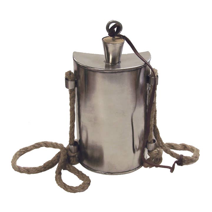 Madison Bay Co. - Historical Home Decor Reproductions - Wholesale Decorative Tabletop Object - Stainless Steel Military Canteen - Antique Vintage Style