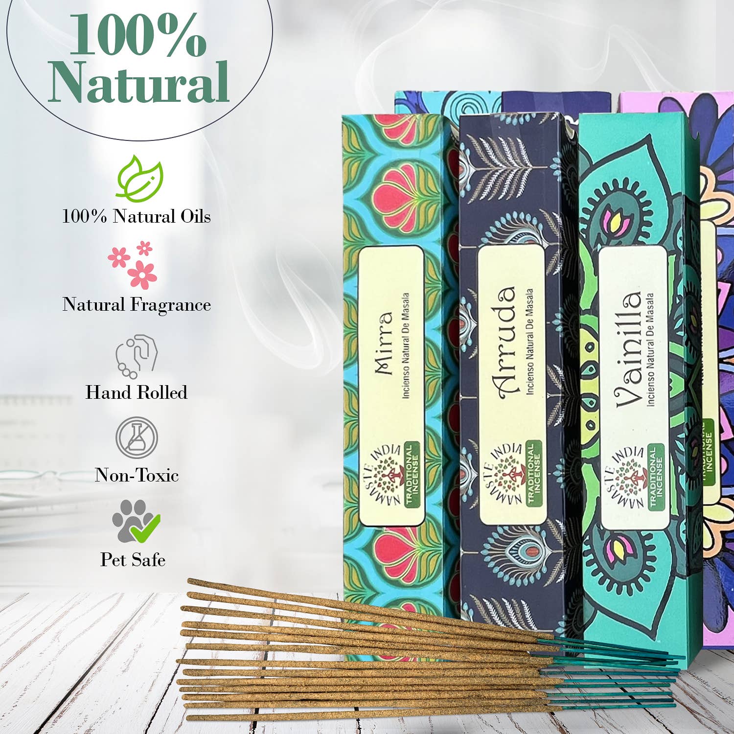 Lungta Imports - Wholesale Incense - Namaste India Premium Incense Sticks Gift Set Of 6 Scents2