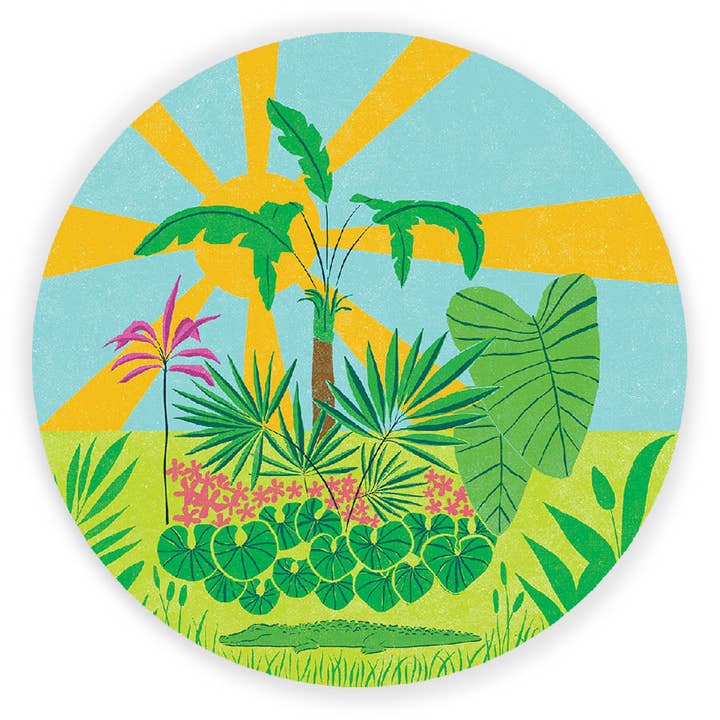 Colorful Jungle Sticker for wholesale by Natalie V. Mason