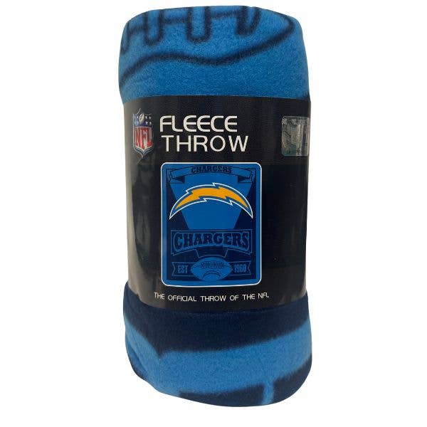 Los Angeles Chargers Blankets- 50"x60" Fleece- Marquee Style for wholesale by St. Louis Wholesale LLC