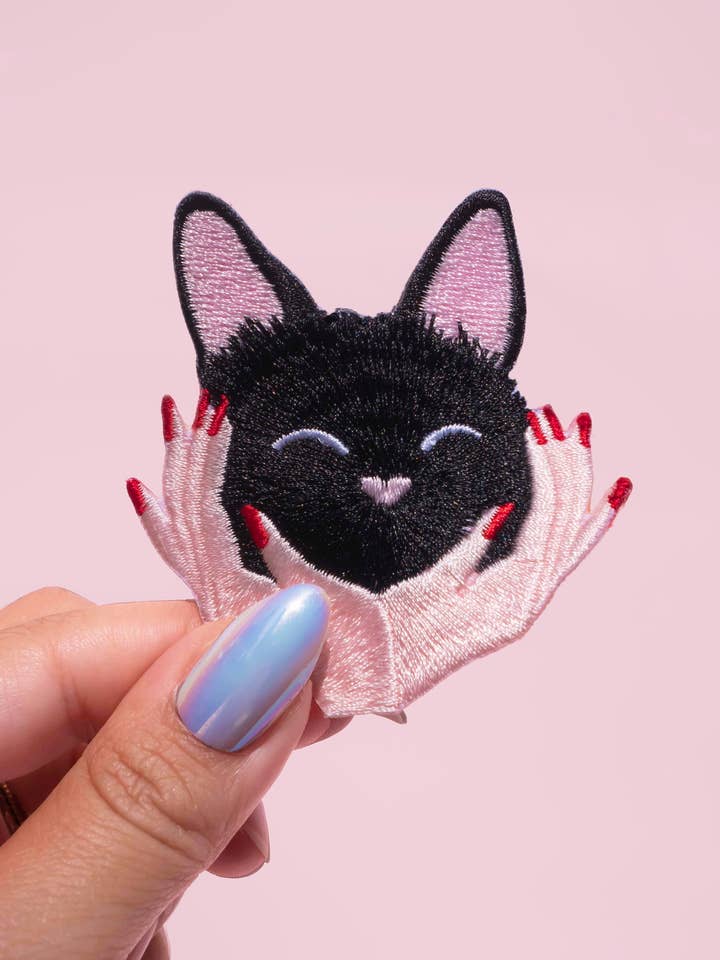 Iron-On Patch Cat Hug for wholesale by MALICIEUSE