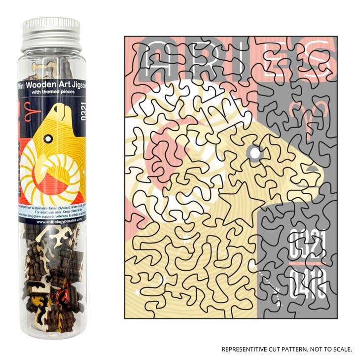Anthology Puzzles - Wholesale Puzzle - Adult - Zodiac Aries - Mini Wooden Jigsaw1