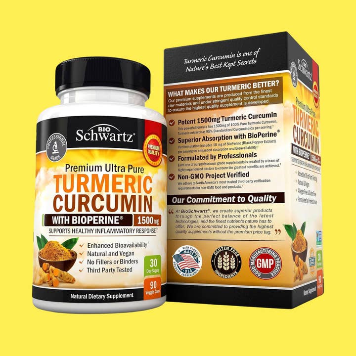BioSchwartz - Wholesale Oral Supplement/Vitamin - Turmeric Curcumin with Black Pepper: Joint Support (90 Cap)9