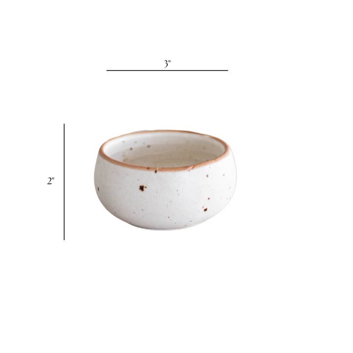Luxe B Co - Wholesale Condiment/dip bowl - Ceramic White Speckled Dip Bowl3